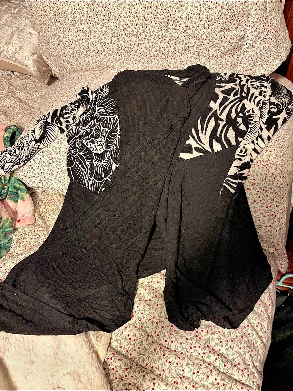 ONYX Black & White Animal Print open sweater